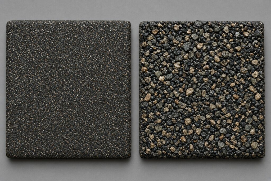 Commercial-grade asphalt and residential asphalt layer comparison