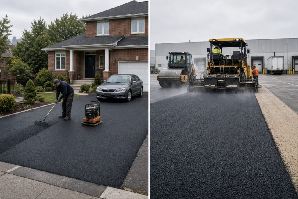 Commercial-grade asphalt driveway paving in Toronto