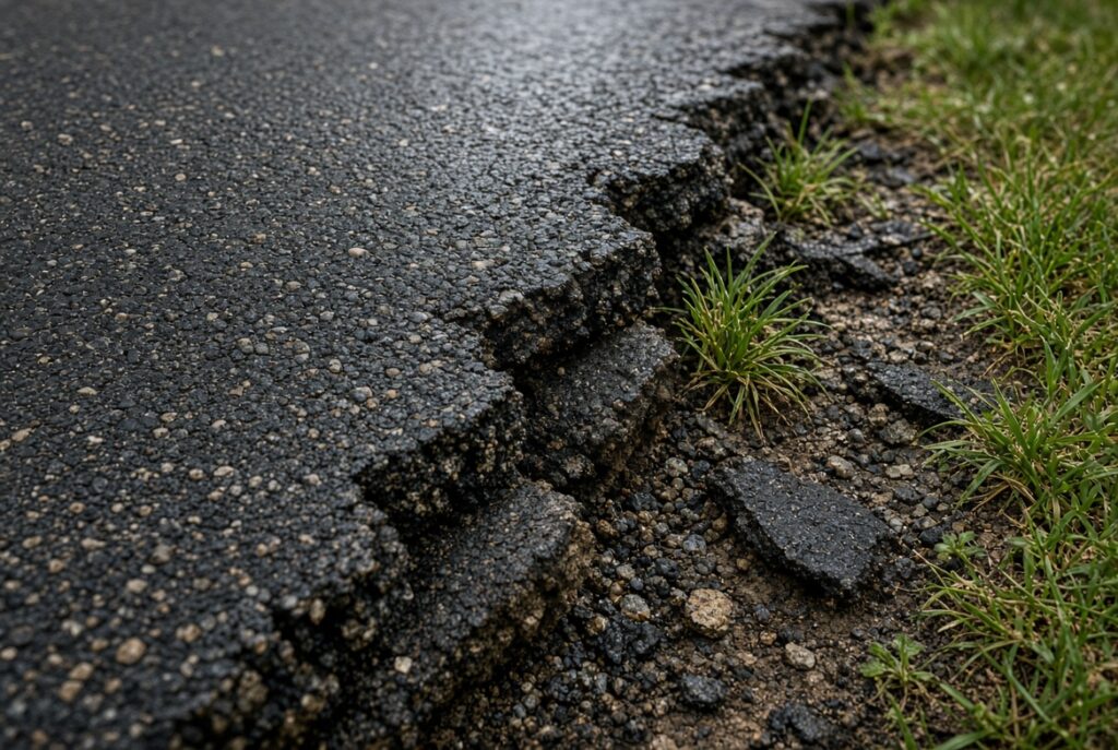Corner cracking on a residential asphalt driveway in Toronto