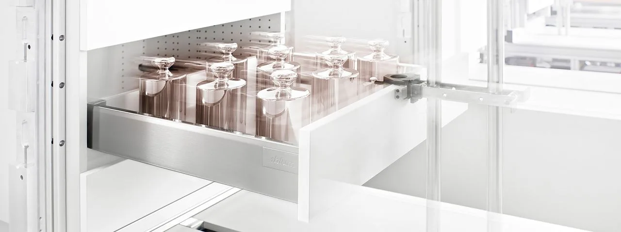 Blum drawer under load during quality and durability testing