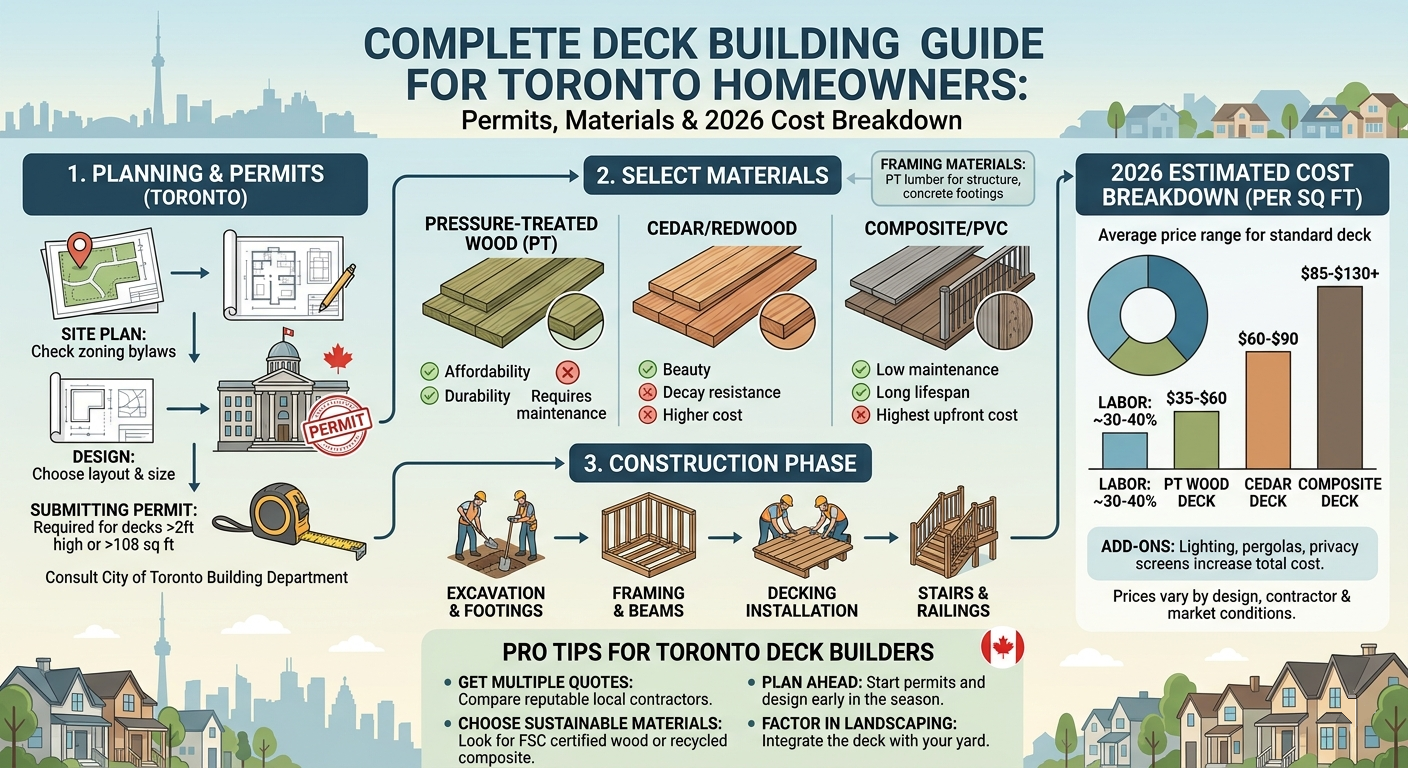 Complete Deck Building Guide for Toronto Homeowners: Permits, Materials & 2026 Cost Breakdown